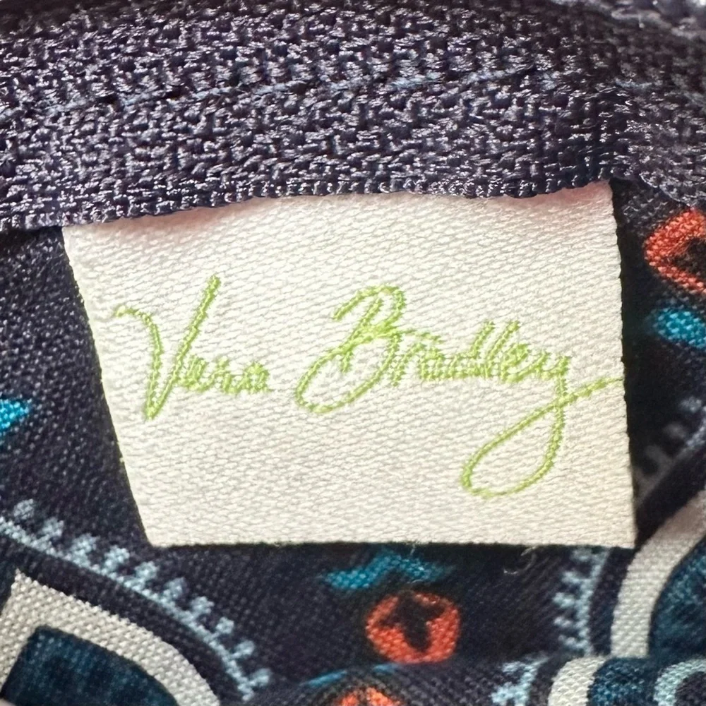 Vera Bradley 2 pieces In the Loop key ring blue orange wristlet strap ID holder